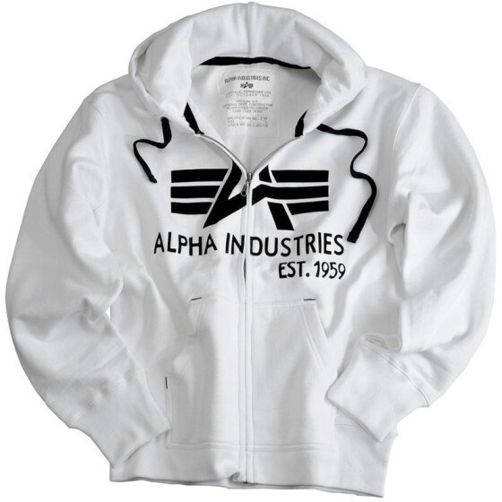 Alpha Industries  Big A Classic Zip Hoody, white