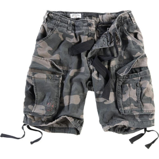 SURPLUS Airborne Vintage Shorts, black camo XXL
