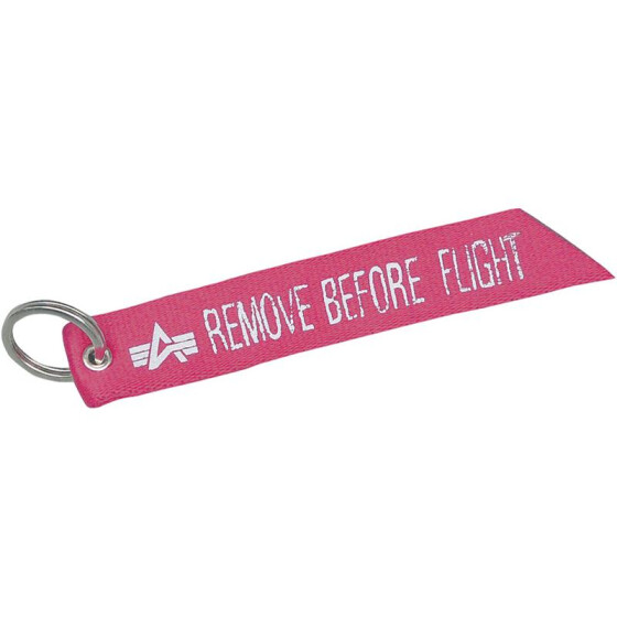 Alpha Industries Key Ring REMOVE BEFORE FLIGHT, pink