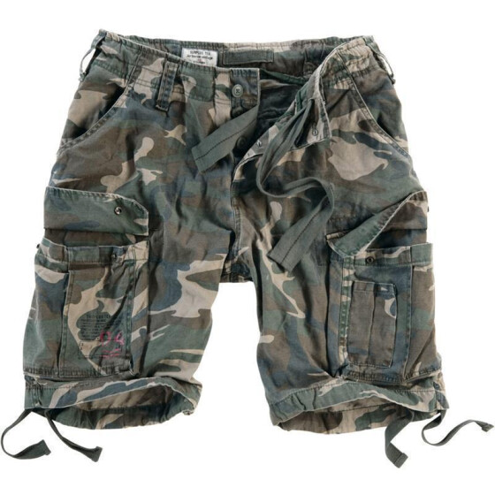 SURPLUS Airborne Vintage Shorts, woodland gewaschen S
