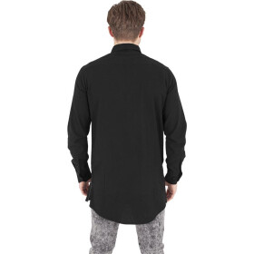 Urban Classics Side-Zip Long Checked Flanell Shirt, blk/blk