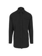 Urban Classics Side-Zip Long Checked Flanell Shirt, blk/blk
