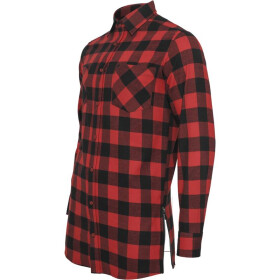Urban Classics Side-Zip Long Checked Flanell Shirt, blk/red