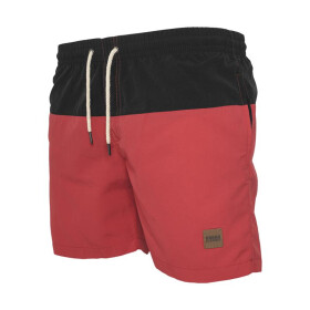 Urban Classics Block Swim Shorts, blk/red