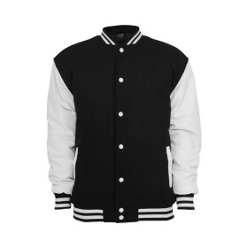 Urban Classics Half-Leather College Jacket, blk/wht