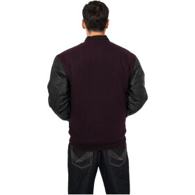 Urban Classics Half-Leather College Jacket, plu/blk