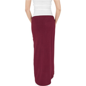 Urban Classics Ladies Long Viscon Skirt, burgundy