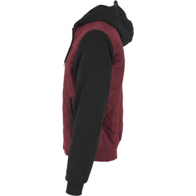 Urban Classics Hooded Diamond Quilt Nylon Jacket, burgundy/black