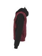 Urban Classics Hooded Diamond Quilt Nylon Jacket, burgundy/black