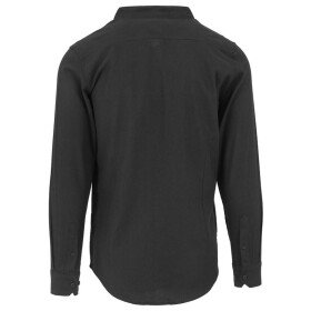 Urban Classics Low Collar Flanell Shirt, blk/blk