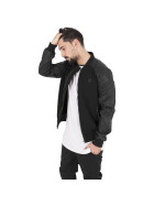 Urban Classics Cotton Bomber Leather Imitation Sleeve Jacket, blk/blk