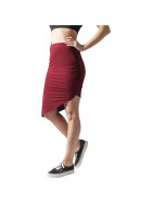 Urban Classics Ladies Asymetric Viscose Skirt, burgundy