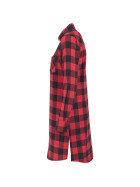 Urban Classics Ladies Checked Flanell Shirt Dress, blk/red