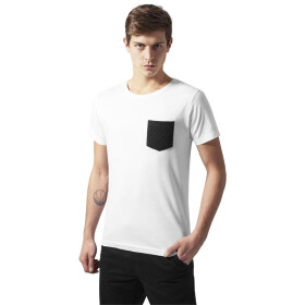 Urban Classics Quilted Pocket Tee, wht/blk