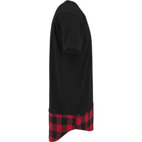Urban Classics Long Shaped Flanell Bottom Pocket Tee, blk/blk/red