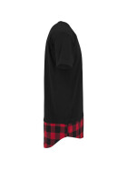 Urban Classics Long Shaped Flanell Bottom Pocket Tee, blk/blk/red