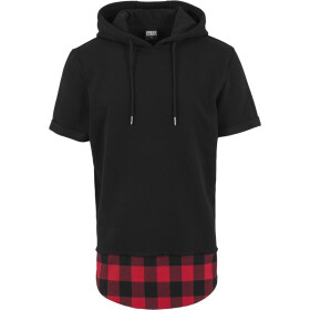 Urban Classics Peached Flanell Bottom Sleeveless Hoody, blk/blk/red