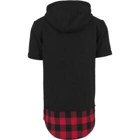 Urban Classics Peached Flanell Bottom Sleeveless Hoody, blk/blk/red