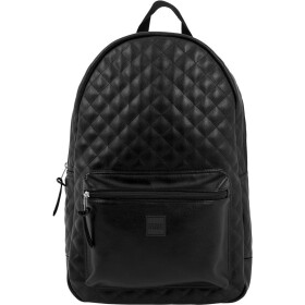 Urban Classics Diamond Quilt Leather Imitation Backpack, black