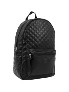 Urban Classics Diamond Quilt Leather Imitation Backpack, black