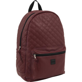 Urban Classics Diamond Quilt Leather Imitation Backpack, burgundy