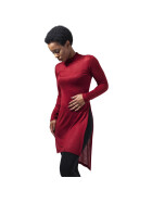 Urban Classics Ladies Fine Knit Turtleneck Long Shirt, burgundy