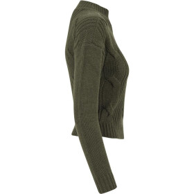 Urban Classics Ladies Short Turtleneck Sweater, olive