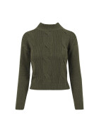 Urban Classics Ladies Short Turtleneck Sweater, olive