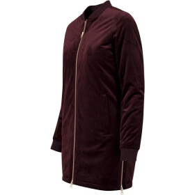 Urban Classics Ladies Long Velvet Jacket, burgundy