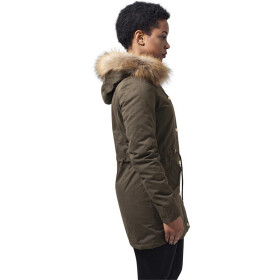 Urban Classics Ladies Sherpa Lined Peached Parka, olive
