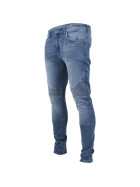 Urban Classics Slim Fit Biker Jeans, blue washed