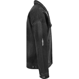 Urban Classics Ripped Denim Jacket, black
