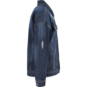 Urban Classics Ripped Denim Jacket, blue washed