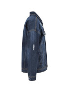 Urban Classics Ripped Denim Jacket, blue washed