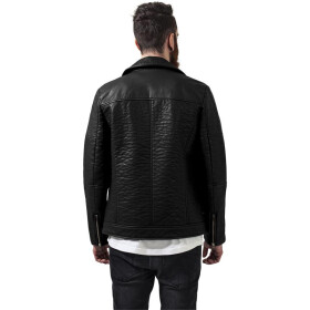 Urban Classics Leather Imitation Biker Jacket, black