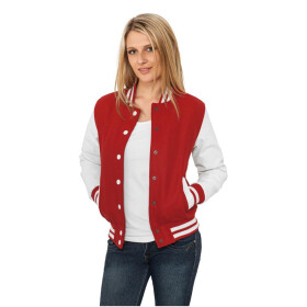 Urban Classics Ladies Oldschool College Jacket, red/wht