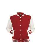 Urban Classics Ladies Oldschool College Jacket, red/wht