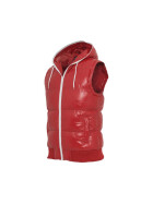 Urban Classics Hooded Bubble Vest, red/wht