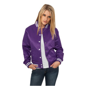 Urban Classics Ladies Shiny College Jacket, pur/wht