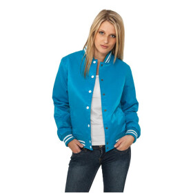 Urban Classics Ladies Shiny College Jacket, tur/wht