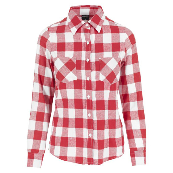 Urban Classics Ladies Checked Flanell Shirt, red/wht