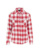 Urban Classics Ladies Checked Flanell Shirt, red/wht