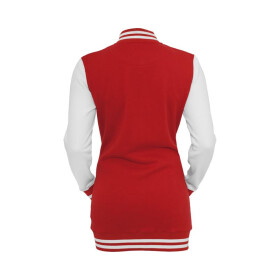 Urban Classics Ladies Long 2-tone College Sweatjacket, red/wht