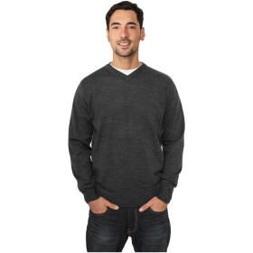 Urban Classics Knitted V-Neck, charcoal