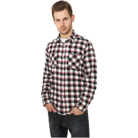 Urban Classics Tricolor Checked Light Flanell Shirt, blkwhtred
