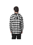 Urban Classics Hooded Checked Flanell Shirt, blk/wht