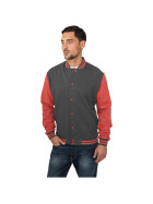 Urban Classics Melange College Sweatjacket, blk/red