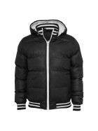 Urban Classics Shiny 2-tone Hooded College Bubble Jacket, black