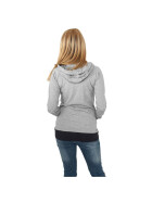 Urban Classics Ladies 3 Color Jersey Ziphoody, gry/nvy/fu