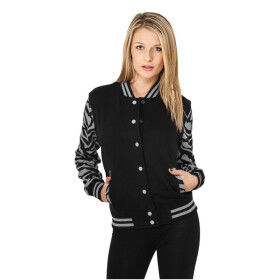 Urban Classics Ladies Zebra 2-tone College Sweatjacket, gry/blk